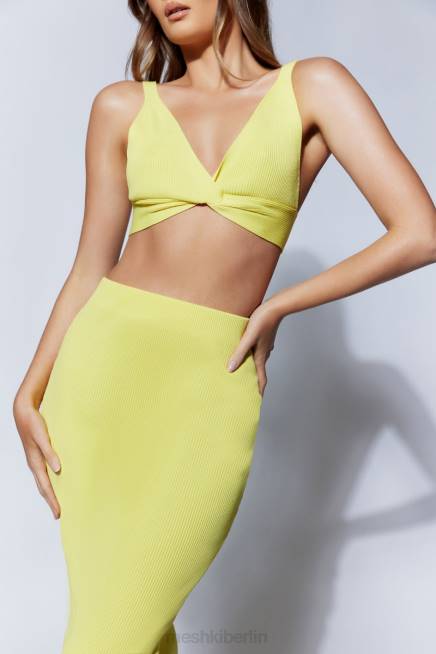 Kleidung Meshki Kaesha-Strickoberteil mit verdrehter Vorderseite Zitrone 2F8B1088