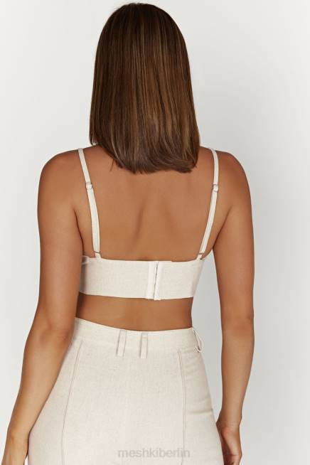 Kleidung Meshki Kaesha Twist-Leinen-Top natürlich 2F8B1046