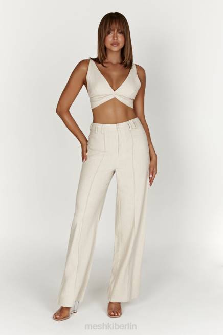 Kleidung Meshki Kaesha Twist-Leinen-Top natürlich 2F8B1046