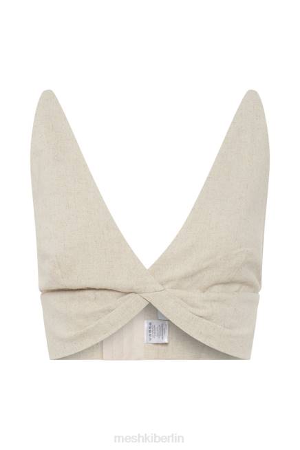 Kleidung Meshki Kaesha Twist-Leinen-Top natürlich 2F8B1046