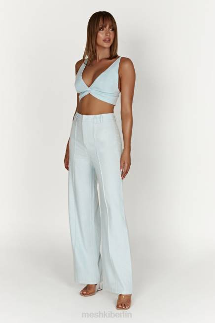 Kleidung Meshki Kaesha Twist-Leinen-Top puderblau 2F8B1002