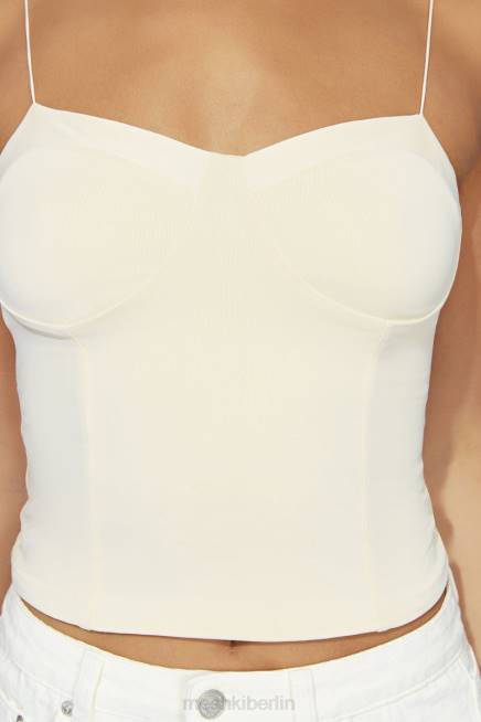 Kleidung Meshki Kaitlyn Sweetheart-Top mit dünnen Trägern Creme 2F8B1159