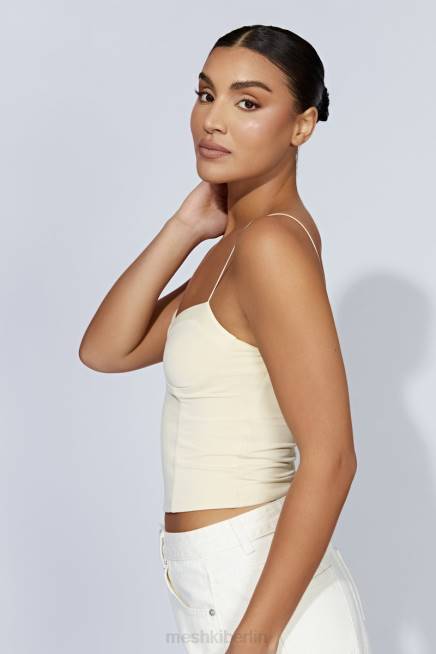 Kleidung Meshki Kaitlyn Sweetheart-Top mit dünnen Trägern Creme 2F8B1159