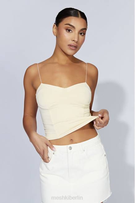 Kleidung Meshki Kaitlyn Sweetheart-Top mit dünnen Trägern Creme 2F8B1159