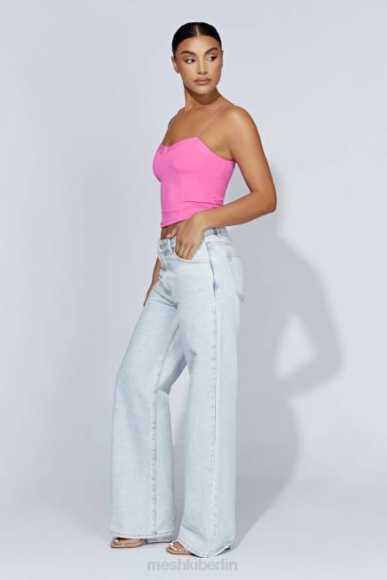 Kleidung Meshki Kaitlyn Sweetheart-Top mit dünnen Trägern Kaugummirosa 2F8B977