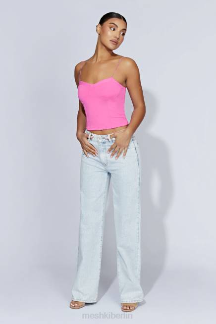 Kleidung Meshki Kaitlyn Sweetheart-Top mit dünnen Trägern Kaugummirosa 2F8B977