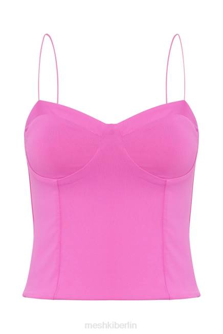 Kleidung Meshki Kaitlyn Sweetheart-Top mit dünnen Trägern Kaugummirosa 2F8B977
