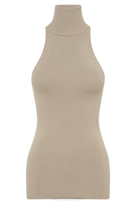 Kleidung Meshki Kelsea ärmelloses Rollkragenoberteil Taupe 2F8B897