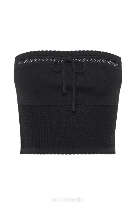 Kleidung Meshki Kyra Waffelstrick-Röhrenoberteil Schwarz 2F8B804
