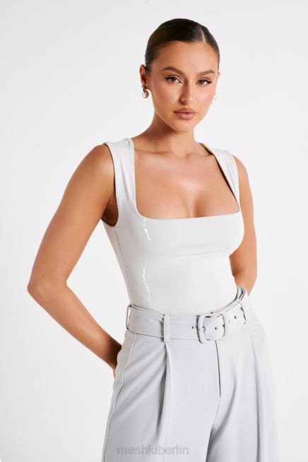 Kleidung Meshki Langes Linley-Oberteil aus recyceltem Nylon Eisgrau 2F8B775