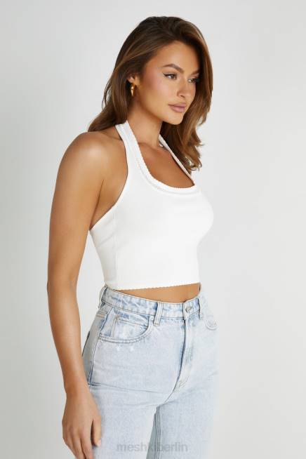 Kleidung Meshki Layla Pointelle-Strickoberteil Weiß 2F8B805