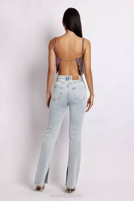 Kleidung Meshki Lianne Glow Mesh-Bandeau-Oberteil schillerndes Lila 2F8B989