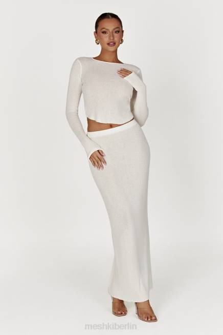 Kleidung Meshki Maribelle-Langarm-Strickoberteil Weiß 2F8B815