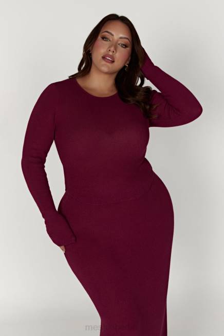 Kleidung Meshki Maribelle-Langarm-Strickoberteil Wein 2F8B889