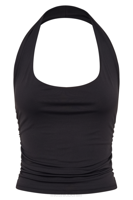 Kleidung Meshki Marie Neckholder-Top aus recyceltem Nylon Schwarz 2F8B861
