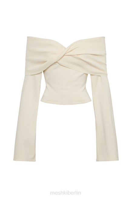 Kleidung Meshki Marlisa schulterfreies Twist-Top Elfenbein 2F8B840