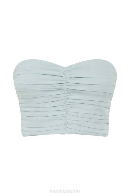 Kleidung Meshki McKenna gerafftes Leinenoberteil puderblau 2F8B1044