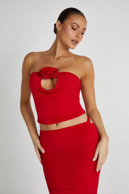 Kleidung Meshki Megan trägerloses Rosentop Rot 2F8B791