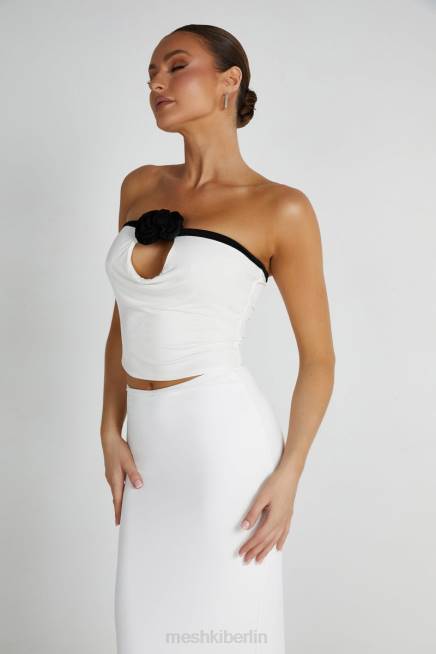 Kleidung Meshki Megan trägerloses Rosentop Schwarz-Weiss 2F8B798