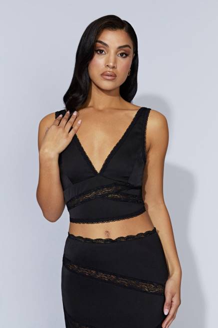 Kleidung Meshki Monet-Spitzenoberteil Schwarz 2F8B987