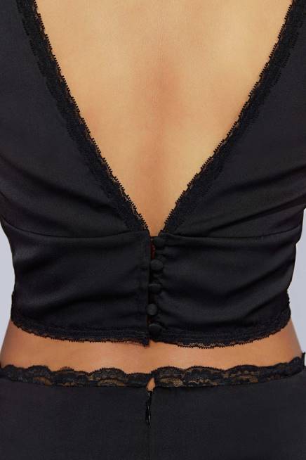 Kleidung Meshki Monet-Spitzenoberteil Schwarz 2F8B987