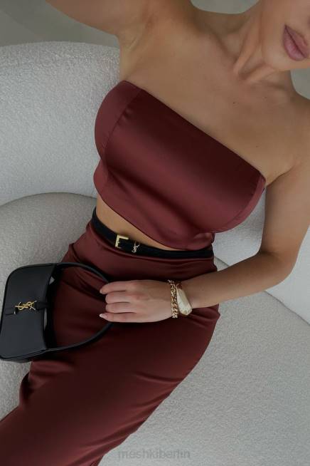 Kleidung Meshki Monique Satin-Röhrenoberteil Kirschschokolade 2F8B1056