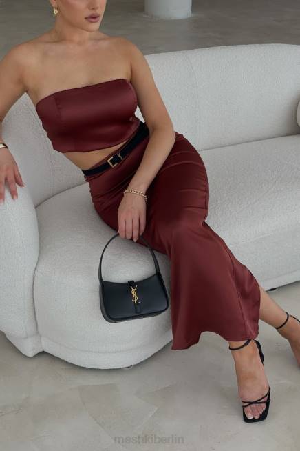 Kleidung Meshki Monique Satin-Röhrenoberteil Kirschschokolade 2F8B1056