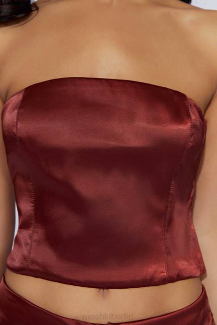 Kleidung Meshki Monique Satin-Röhrenoberteil Kirschschokolade 2F8B1056