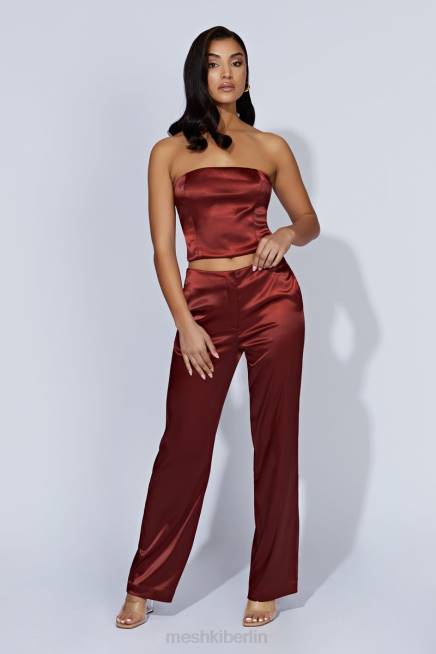 Kleidung Meshki Monique Satin-Röhrenoberteil Kirschschokolade 2F8B1056