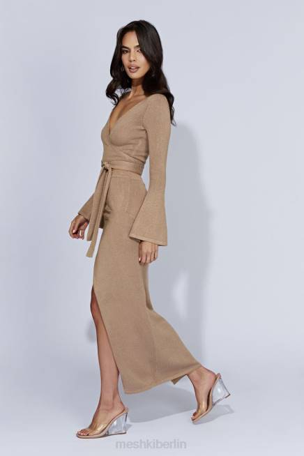 Kleidung Meshki Petra Strickoberteil mit ausgestellten Ärmeln Taupe 2F8B910