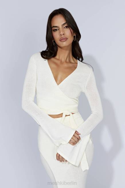 Kleidung Meshki Petra Strickoberteil mit ausgestellten Ärmeln cremefarben 2F8B902