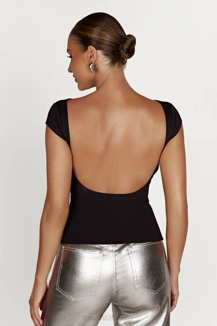 Kleidung Meshki Reyna Longline-Top aus recyceltem Nylon Schwarz 2F8B828