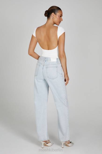 Kleidung Meshki Reyna Longline-Top aus recyceltem Nylon Weiß 2F8B806