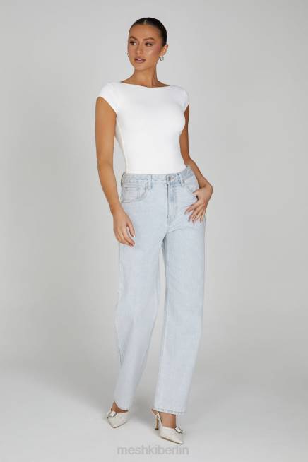 Kleidung Meshki Reyna Longline-Top aus recyceltem Nylon Weiß 2F8B806