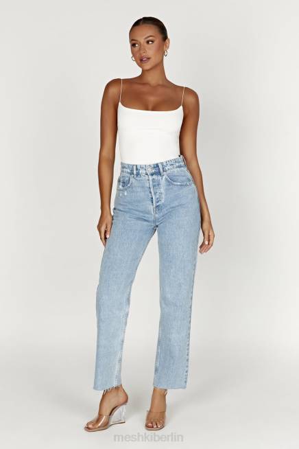 Kleidung Meshki Sabine Long Line rückenfreies Top Knochen 2F8B1087