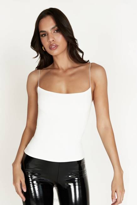 Kleidung Meshki Sabine Long Line rückenfreies Top Knochen 2F8B1087