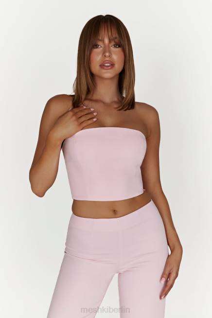 Kleidung Meshki Safranfarbenes Longline-Top erröten rosa 2F8B1021