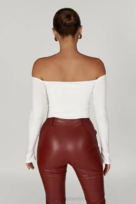 Kleidung Meshki Schulterfreies, langärmliges Top von Ceri Weiß 2F8B934