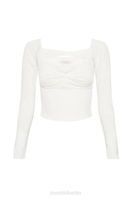 Kleidung Meshki Schulterfreies, langärmliges Top von Ceri Weiß 2F8B934