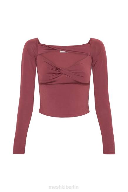 Kleidung Meshki Schulterfreies, langärmliges Top von Ceri Wein 2F8B871