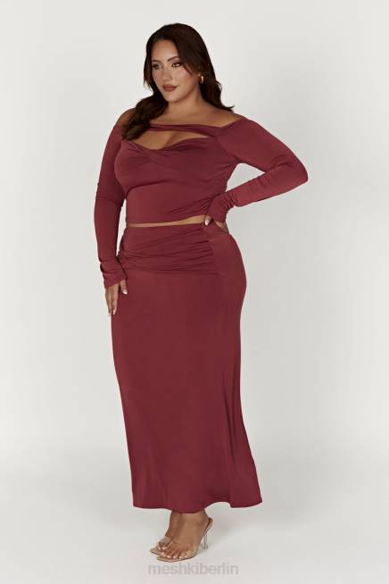 Kleidung Meshki Schulterfreies, langärmliges Top von Ceri Wein 2F8B871