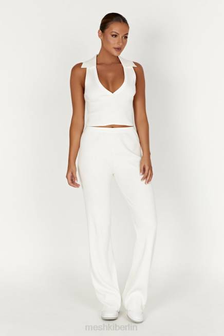 Kleidung Meshki Strick-Tanktop mit Viola-Kragen Weiß 2F8B929