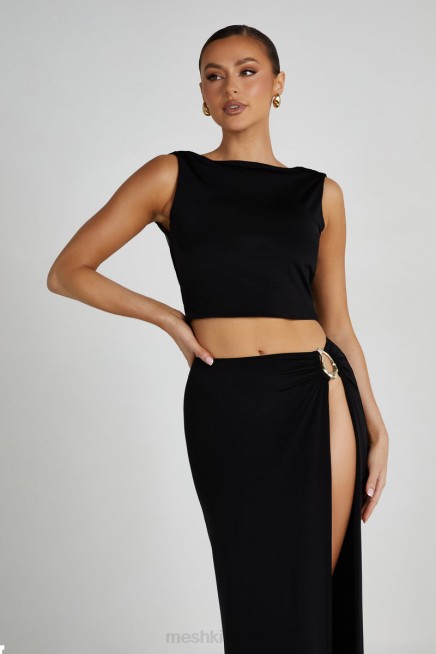 Kleidung Meshki Suri Slinky Cowl hinten oben Schwarz 2F8B789