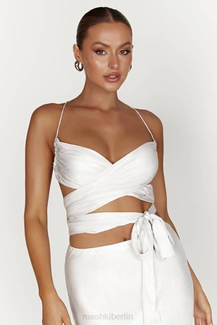 Kleidung Meshki Wickeltop „Georgie“ zum Binden Perle 2F8B1004