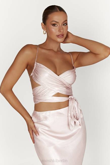 Kleidung Meshki Wickeltop „Georgie“ zum Binden erröten rosa 2F8B958