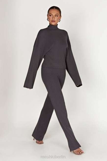 Kleidung Meshki Winona Rollkragen-Strickoberteil Holzkohle 2F8B905