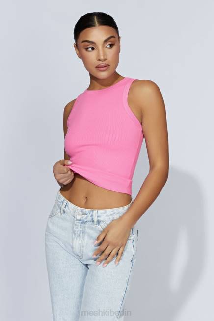 Kleidung Meshki Zanna geripptes Tanktop Kaugummirosa 2F8B1123