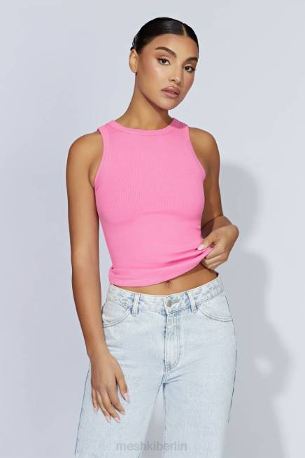 Kleidung Meshki Zanna geripptes Tanktop Kaugummirosa 2F8B1123