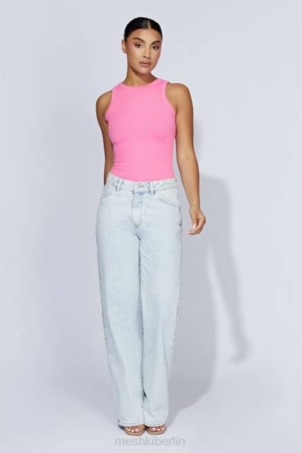 Kleidung Meshki Zanna geripptes Tanktop Kaugummirosa 2F8B1123