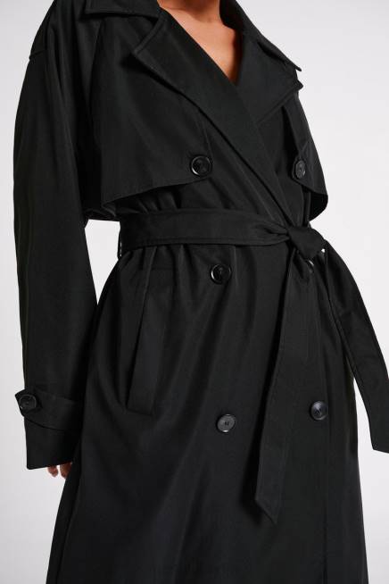 Kleidung Meshki Andreas übergroßer Trenchcoat Schwarz 2F8B1615